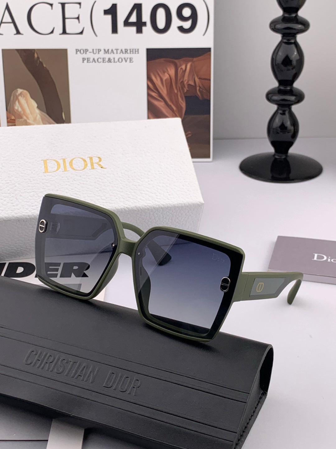 Dior CD0971 Polarized Square Red Lens Sunglasses for Men & Women - 934555 - detail image 3