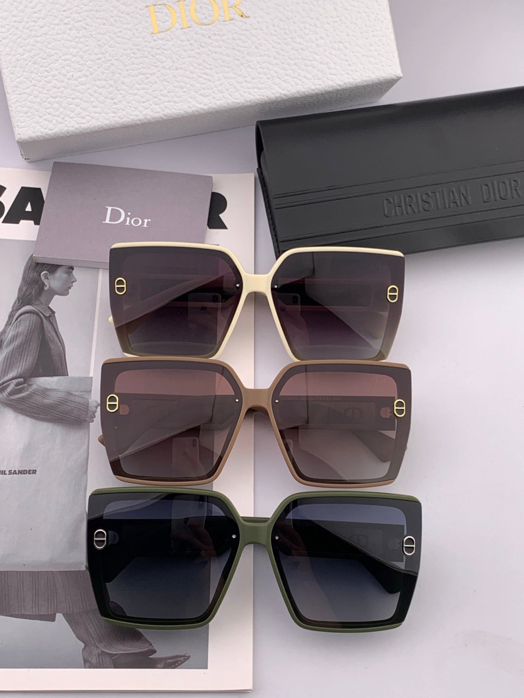 Dior CD0971 Polarized Square Red Lens Sunglasses for Men & Women - 934555 - detail image 4