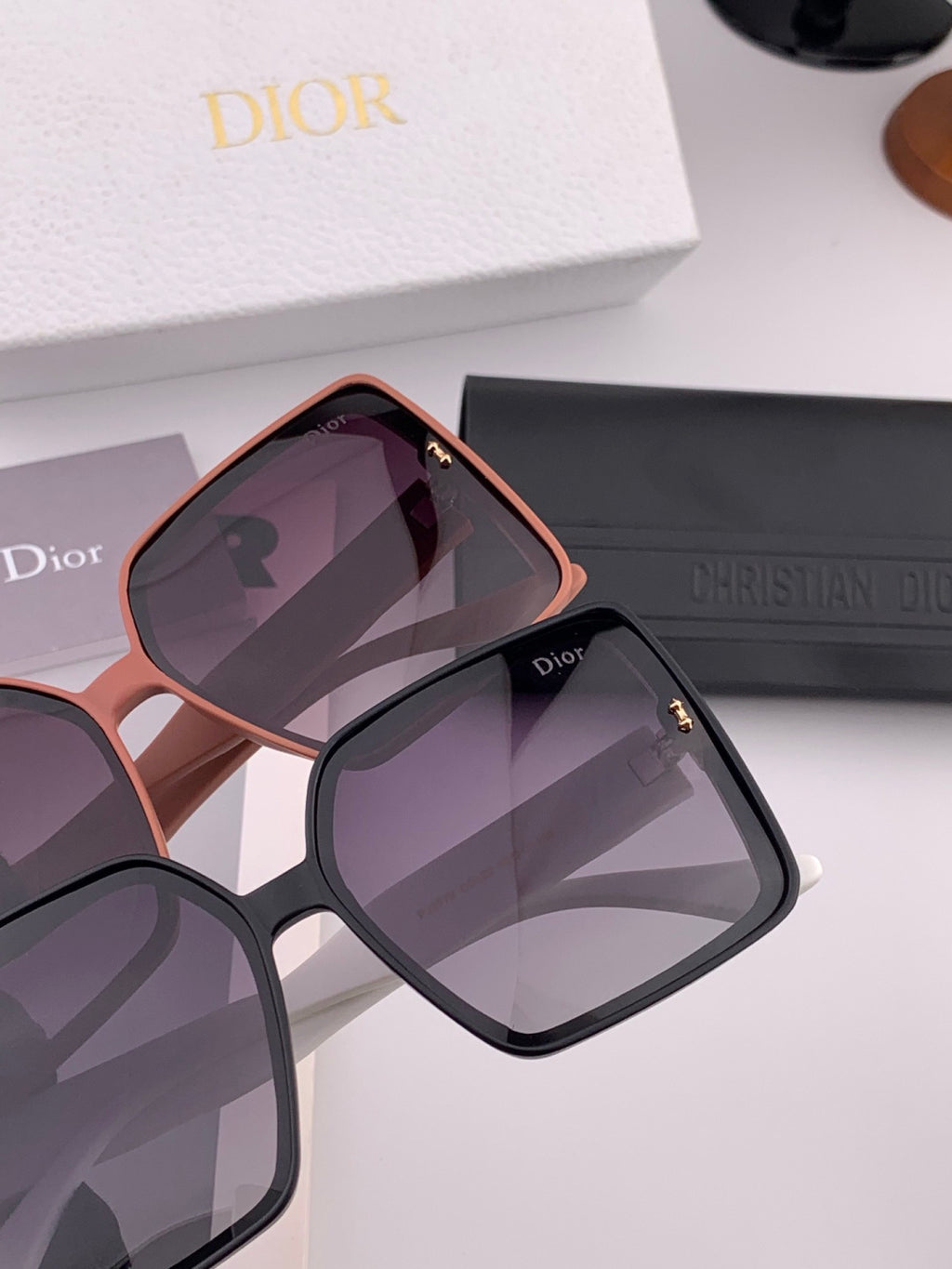 Dior CD3227 Polarized Square Brown Lens Sunglasses for Women - detail image 4