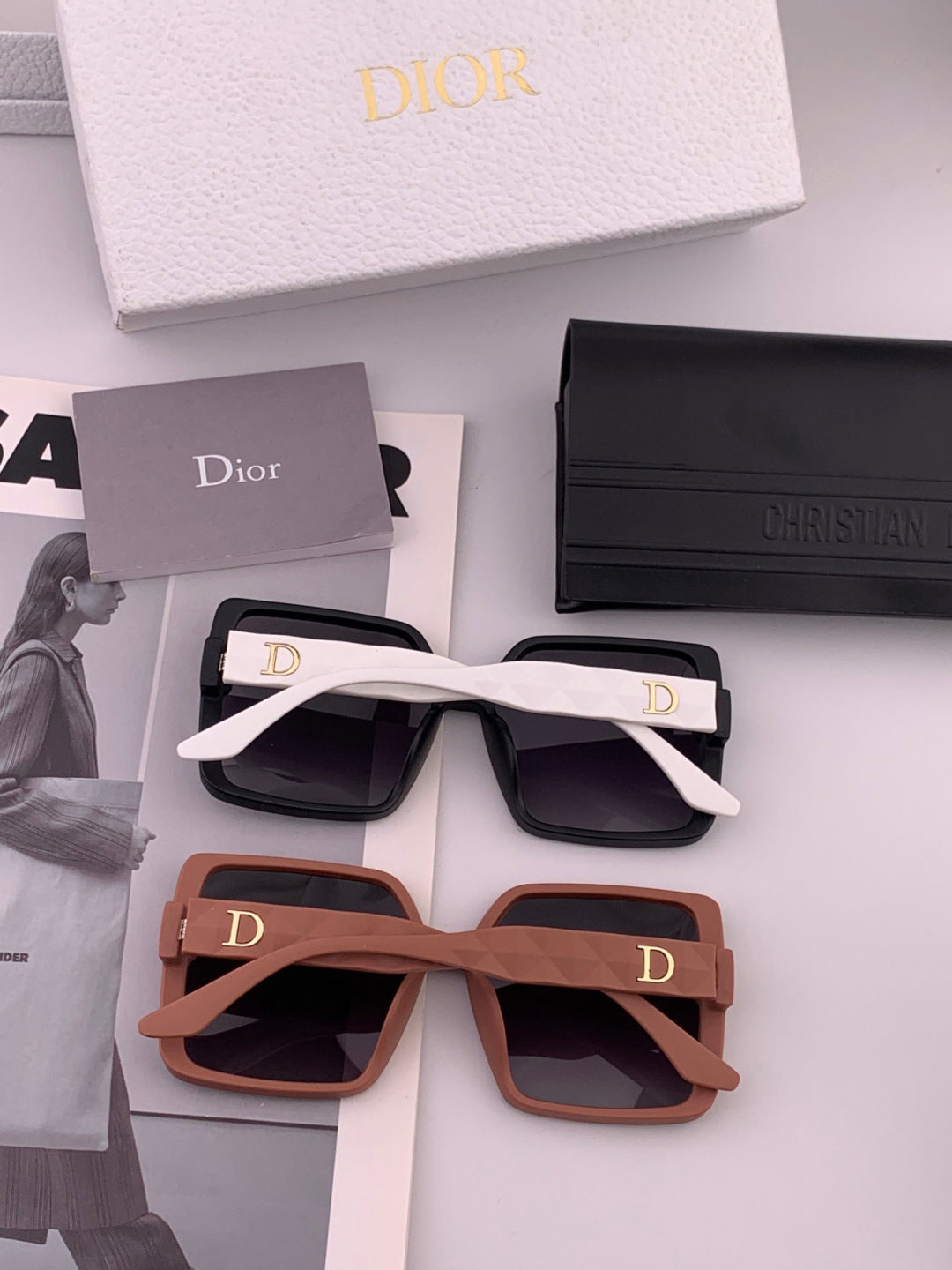 Dior CD3227 Polarized Square Brown Lens Sunglasses for Women - detail image 5