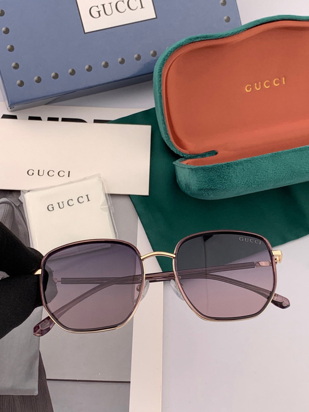 Gucci G3122 Metal Fashion Gold Lens Sunglasses for Men & Women