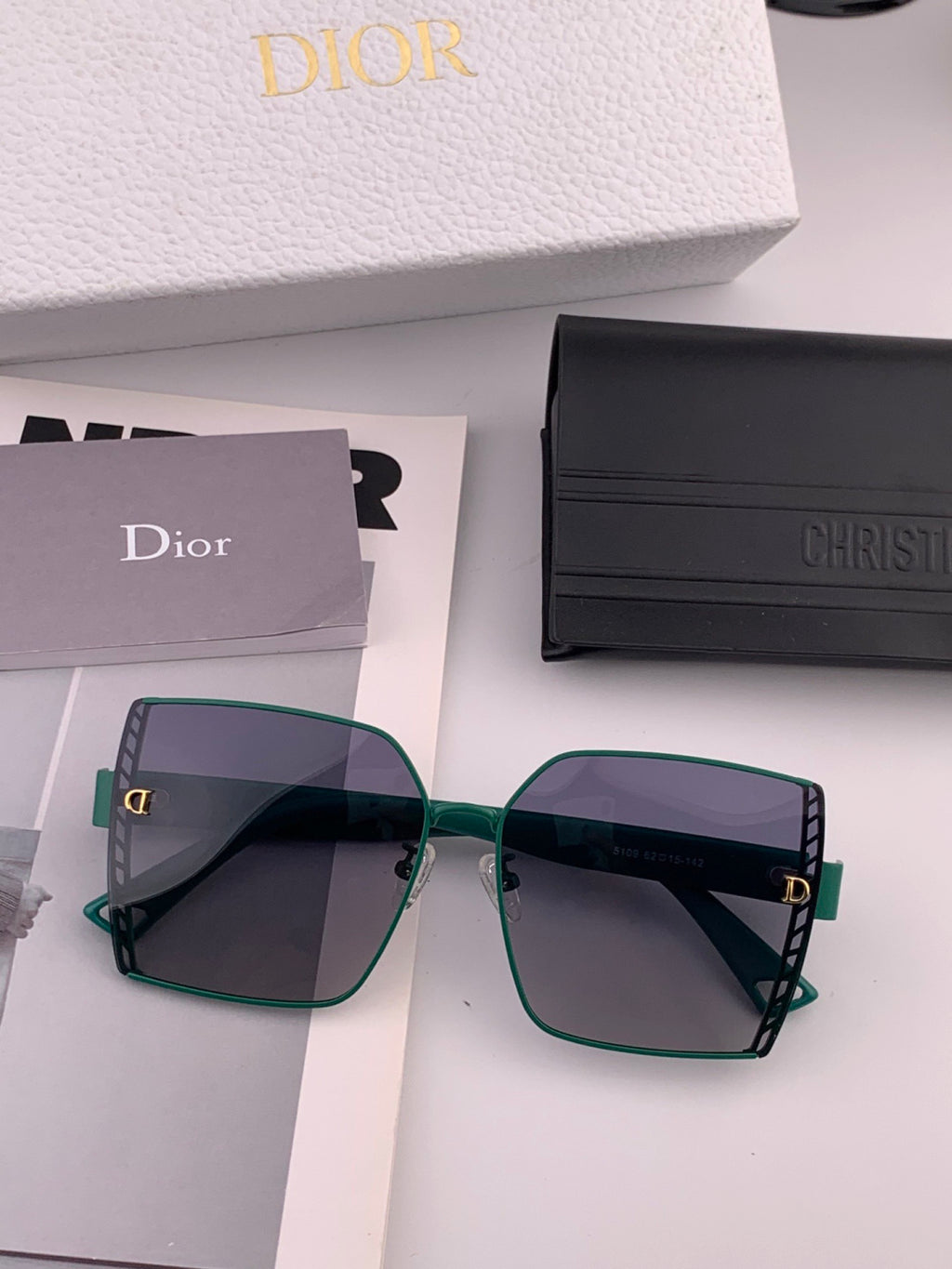 Dior CD9315 Polarized Square Red Lens Sunglasses for Women - 934547