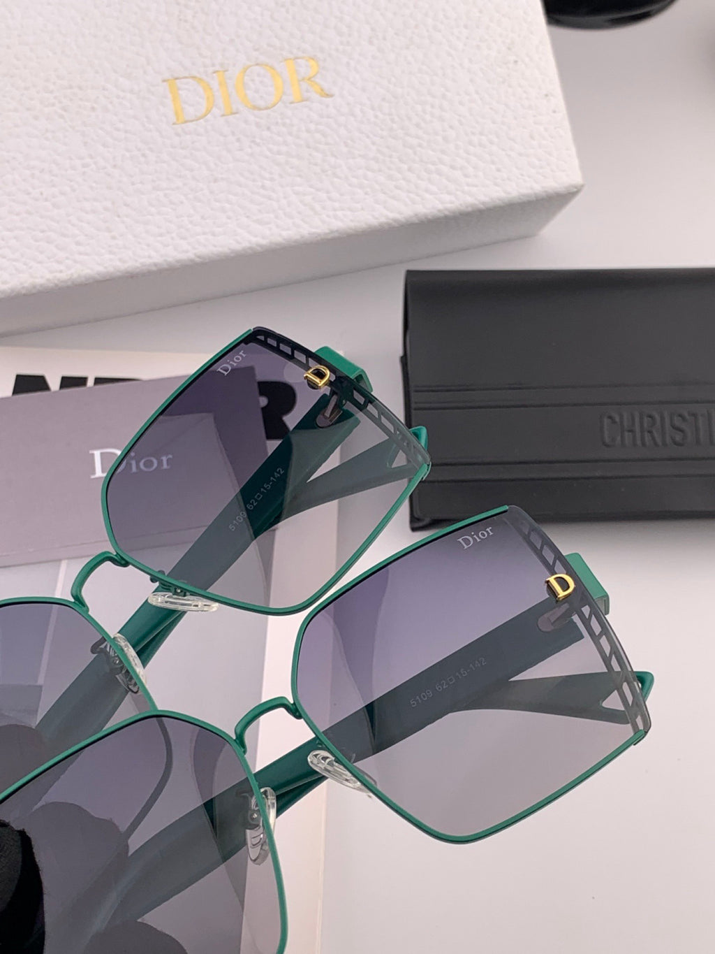 Dior CD9315 Polarized Square Red Lens Sunglasses for Women - 934547 - detail image 4