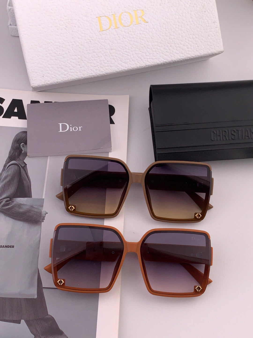 Dior CD1277 Polarized Square Red Lens Sunglasses for Women - 934548 - detail image 6