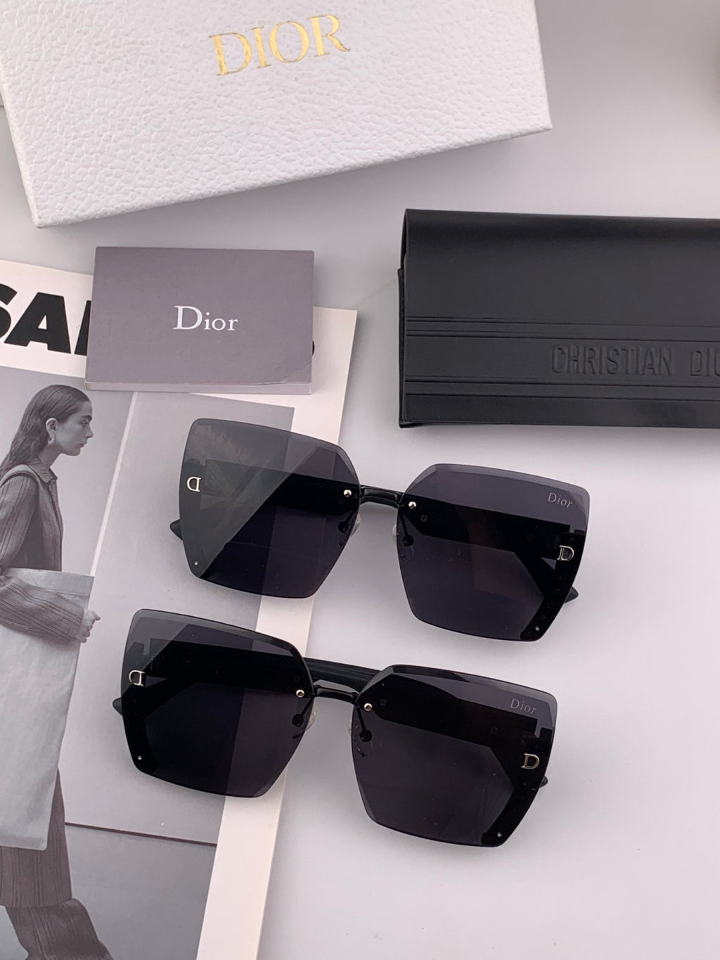 Dior CD0291 Square Black Lens Sunglasses for Women - detail image 7