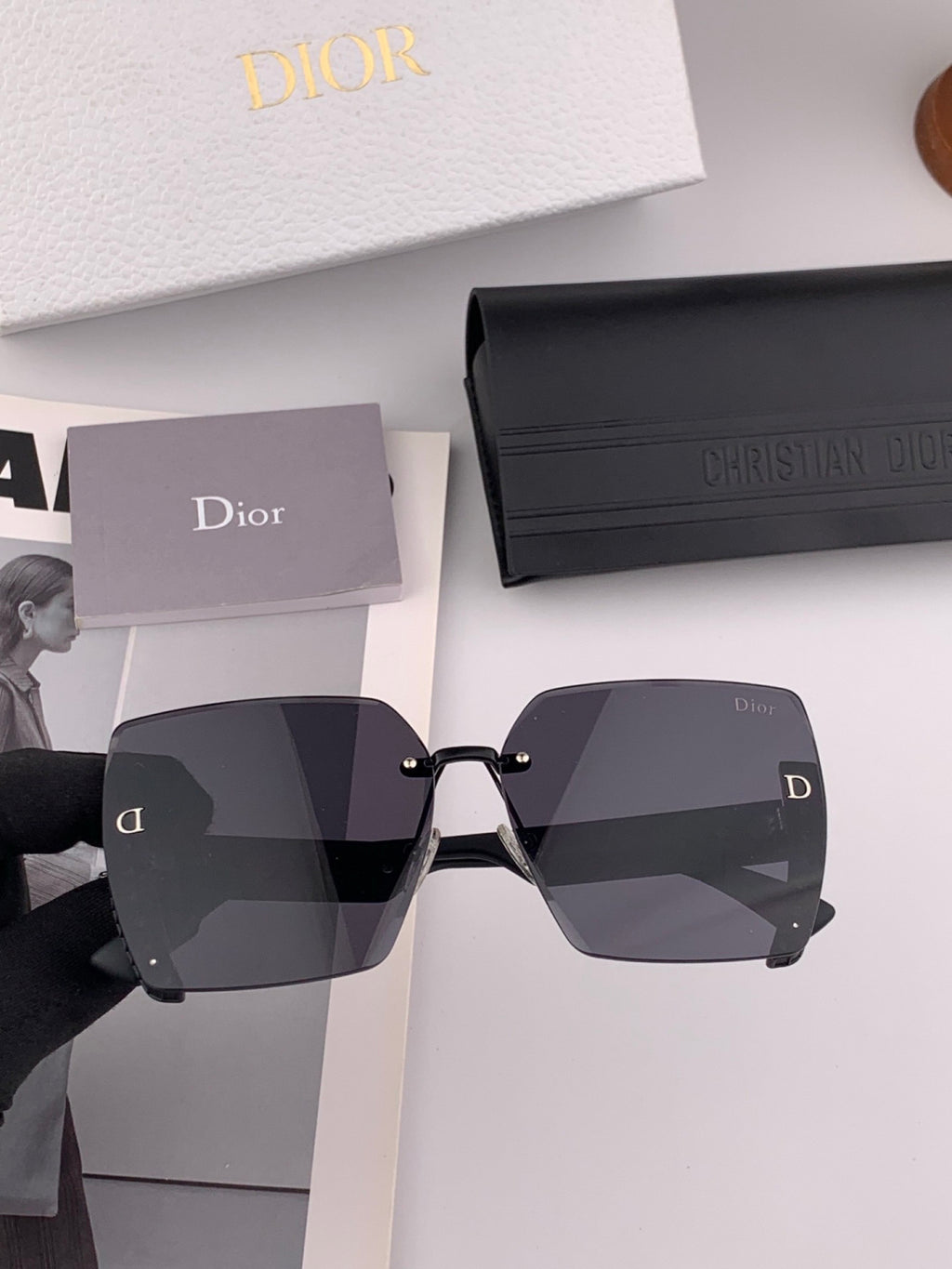 Dior CD0291 Square Black Lens Sunglasses for Women - detail image 2