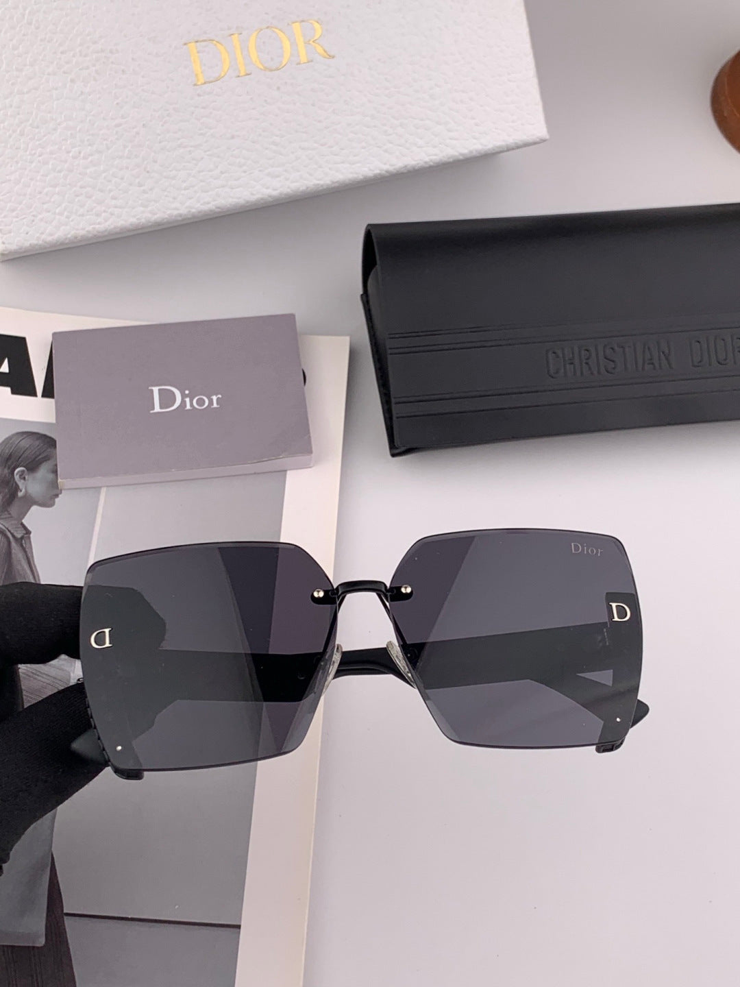 Dior CD0291 Square Black Lens Sunglasses for Women - detail image 2