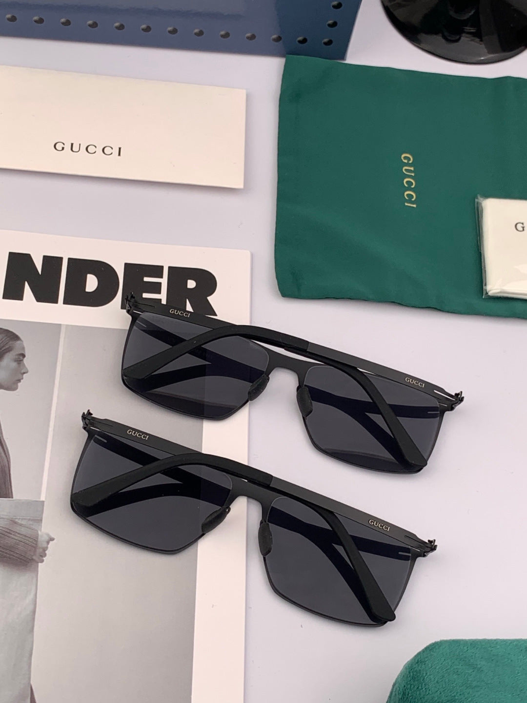 Gucci G0731 Polarized Fashion Black Lens Sunglasses for Men & Women - detail image 6