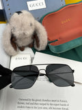 Gucci G0702 Polarized Aviator Gold Lens Sunglasses for Men