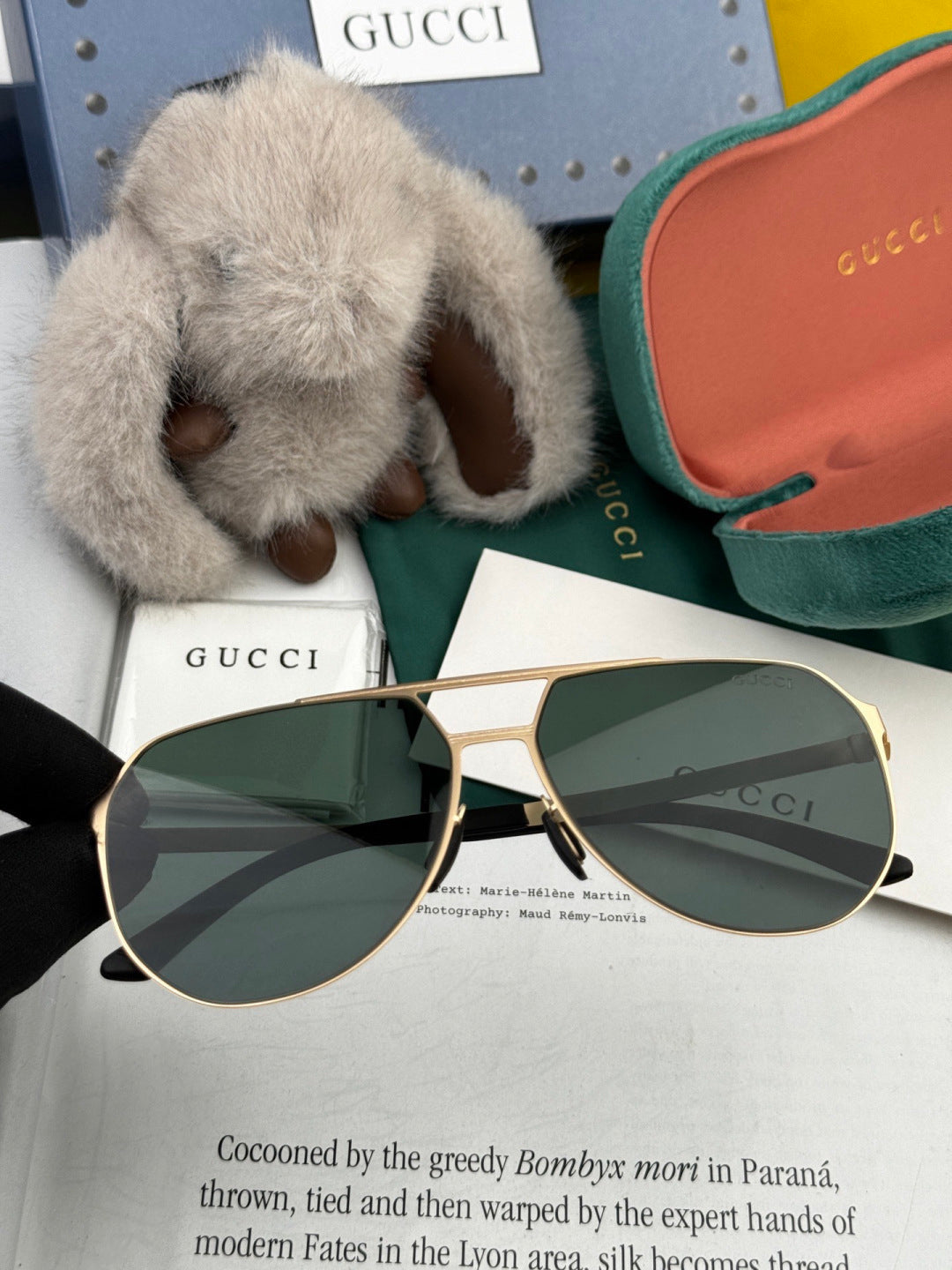Gucci G2380 Polarized Aviator Gold Lens Sunglasses for Men - 934078 - detail image 2