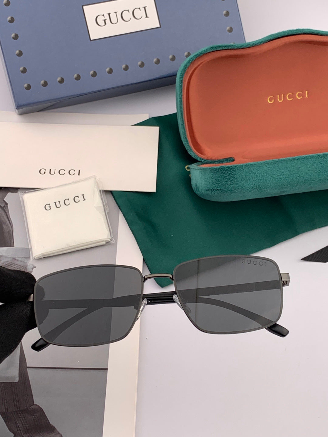 Gucci G78902 Polarized Aviator Red Lens Sunglasses for Men