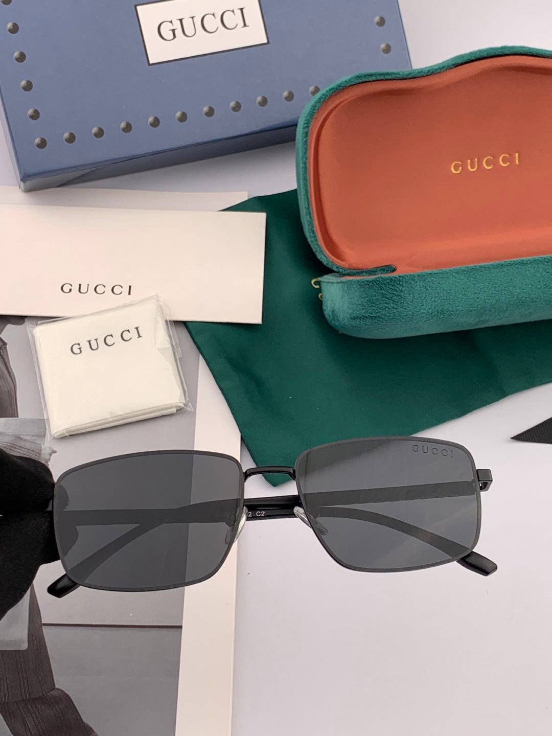 Gucci G78902 Polarized Aviator Red Lens Sunglasses for Men - detail image 3