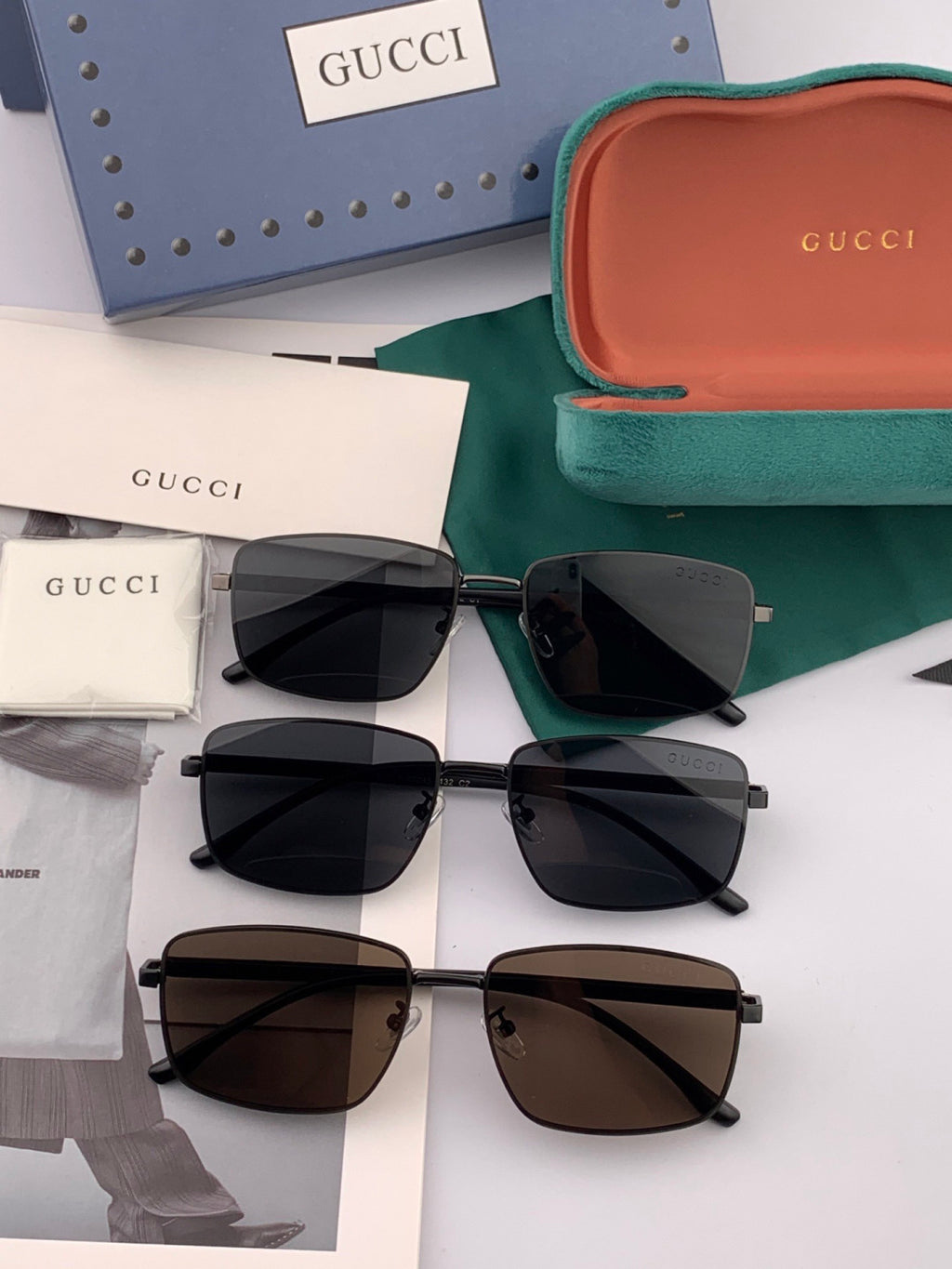 Gucci G78902 Polarized Aviator Red Lens Sunglasses for Men - detail image 7