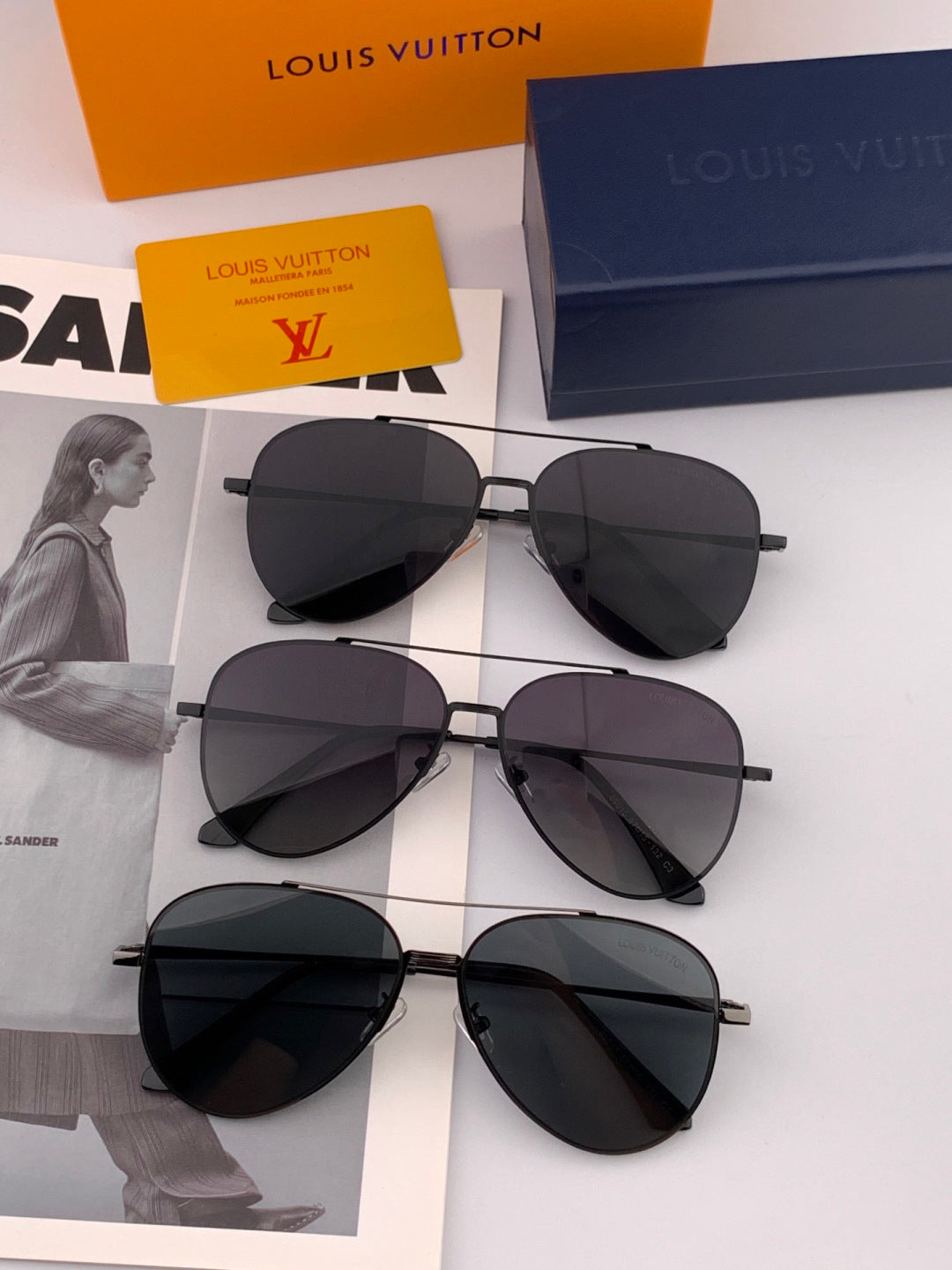 Louis Vuitton L58901 Polarized Aviator Black Lens Sunglasses for Men - detail image 3