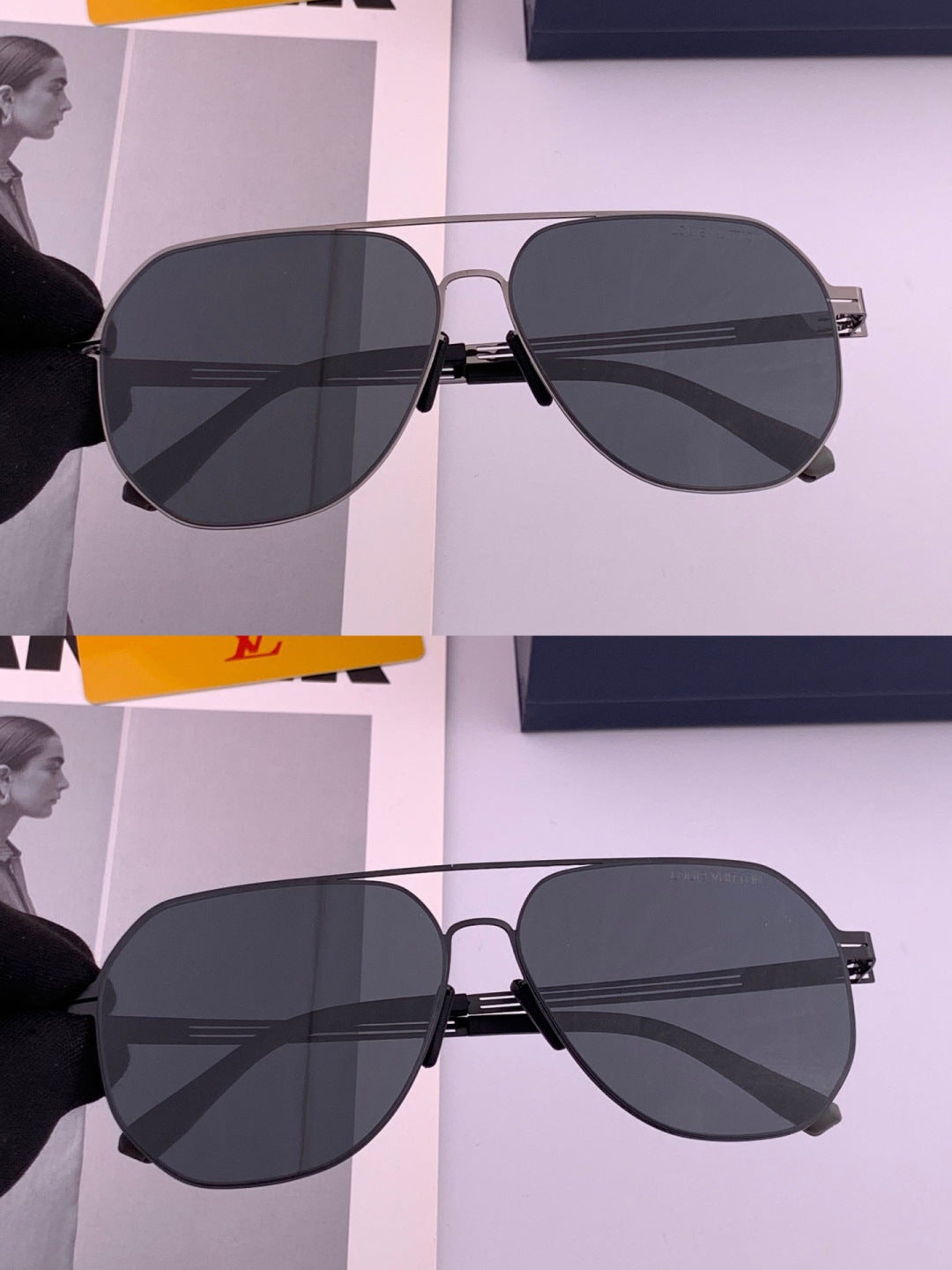 Louis Vuitton L08904 Fashion Black Lens Sunglasses for Men & Women - detail image 5