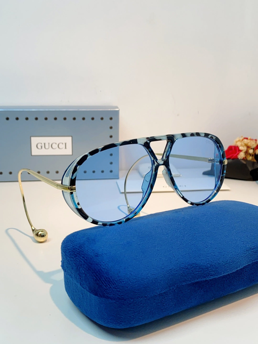 Gucci Aviator Blue Lens Sunglasses for Men & Women - 448805 - detail image 10