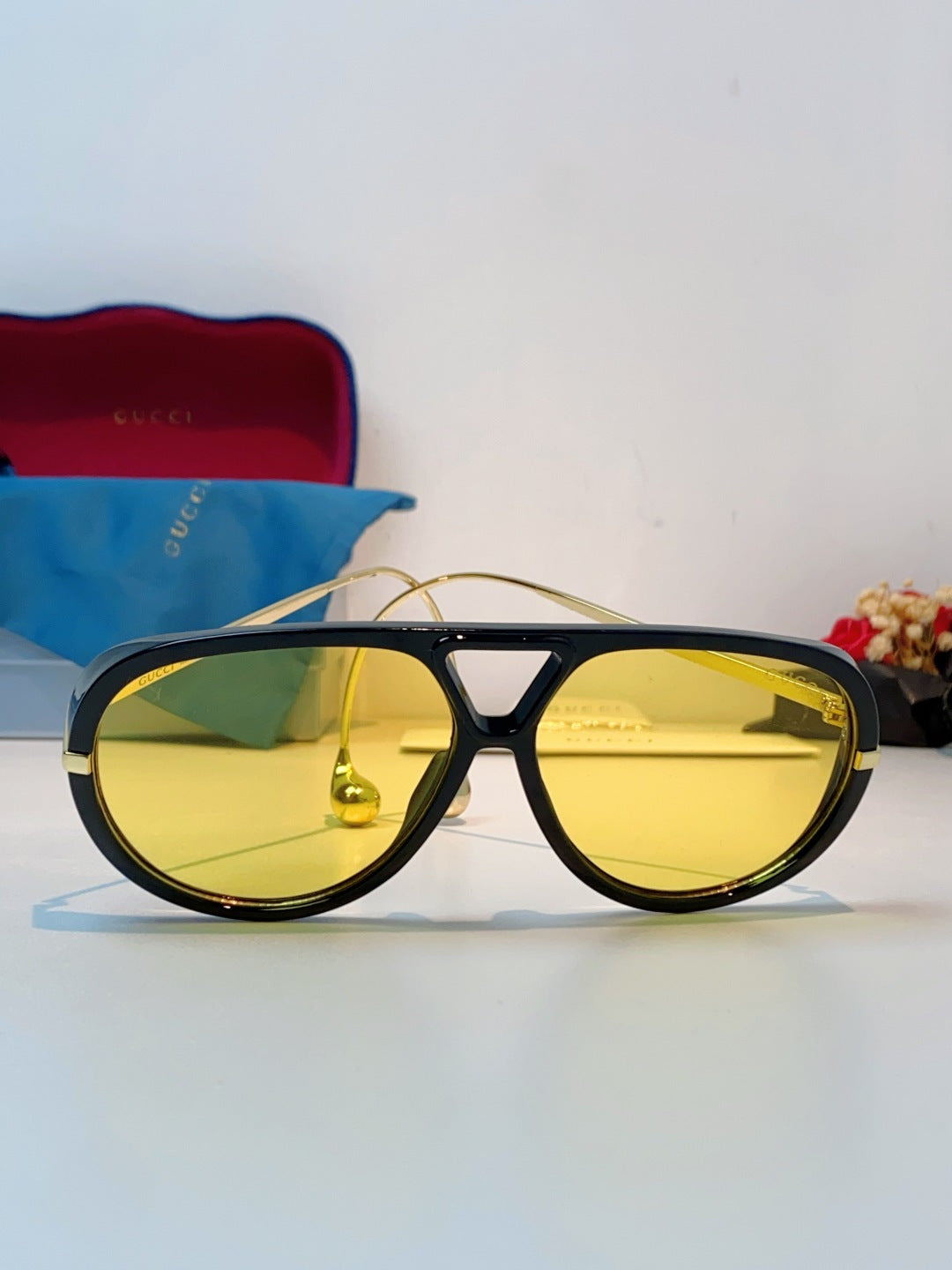 Gucci Aviator Orange Lens Sunglasses for Men & Women - detail image 2