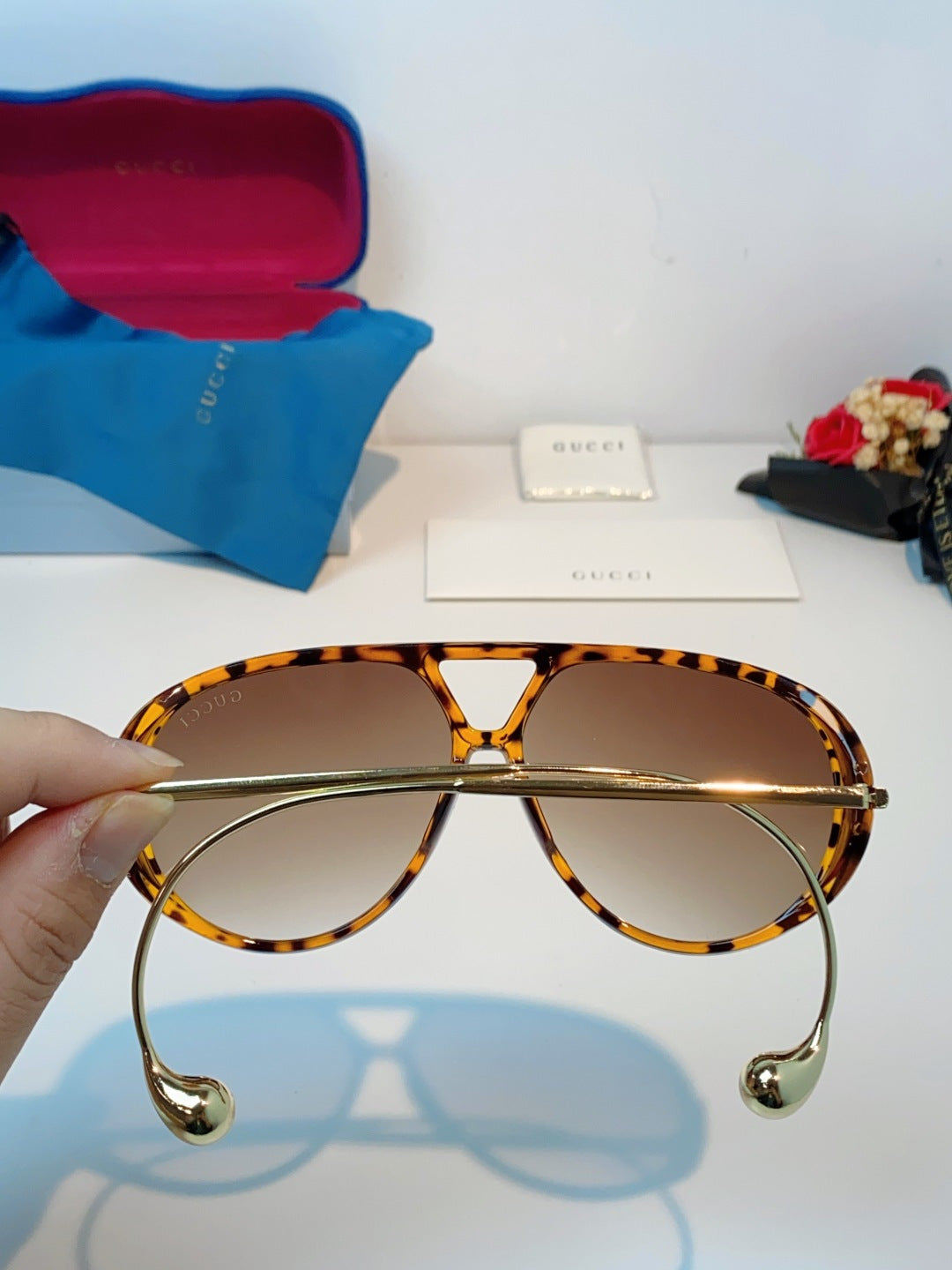 Gucci Aviator Brown Lens Sunglasses for Men & Women - detail image 5