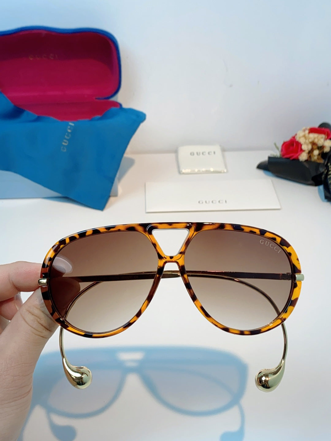 Gucci Aviator Brown Lens Sunglasses for Men & Women - detail image 4