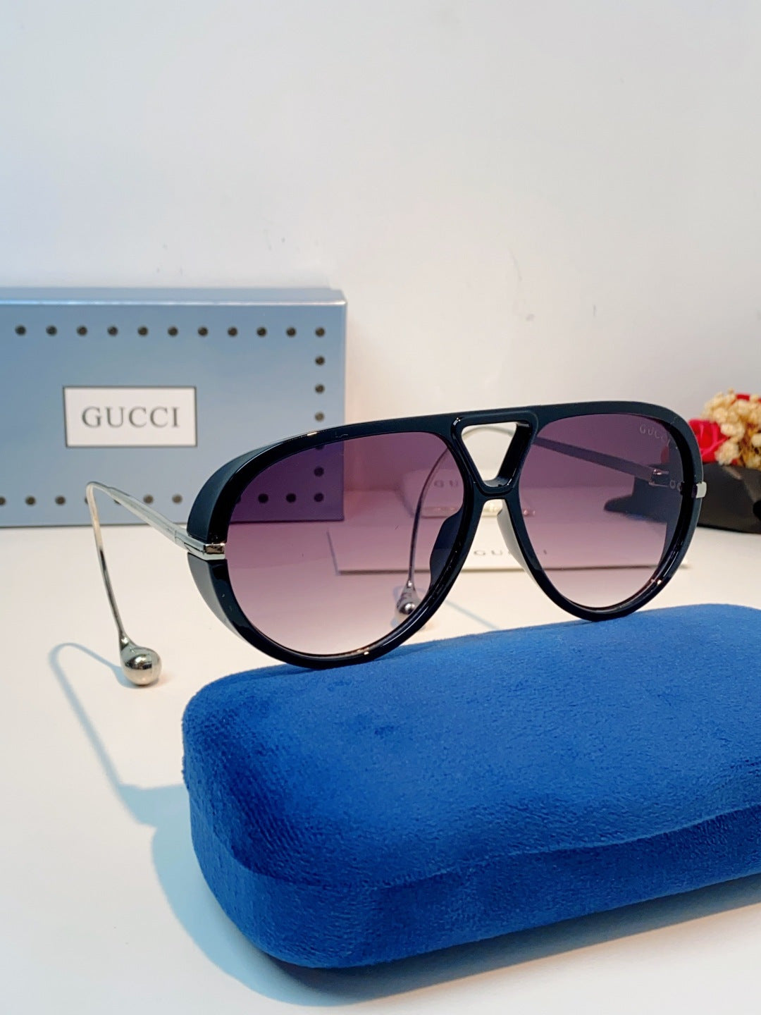 Gucci Aviator Blue Lens Sunglasses for Men & Women - 448808 - detail image 10