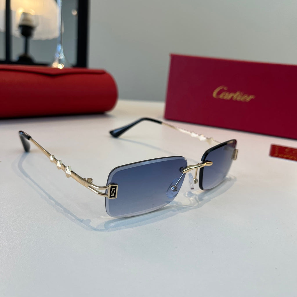 Cartier Lightweight Metal Rimless Silver Lens Sunglasses for Men & Wo - 372276 - detail image 2