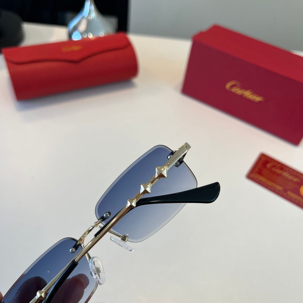 Cartier Lightweight Metal Rimless Silver Lens Sunglasses for Men & Wo - 372276 - detail image 7