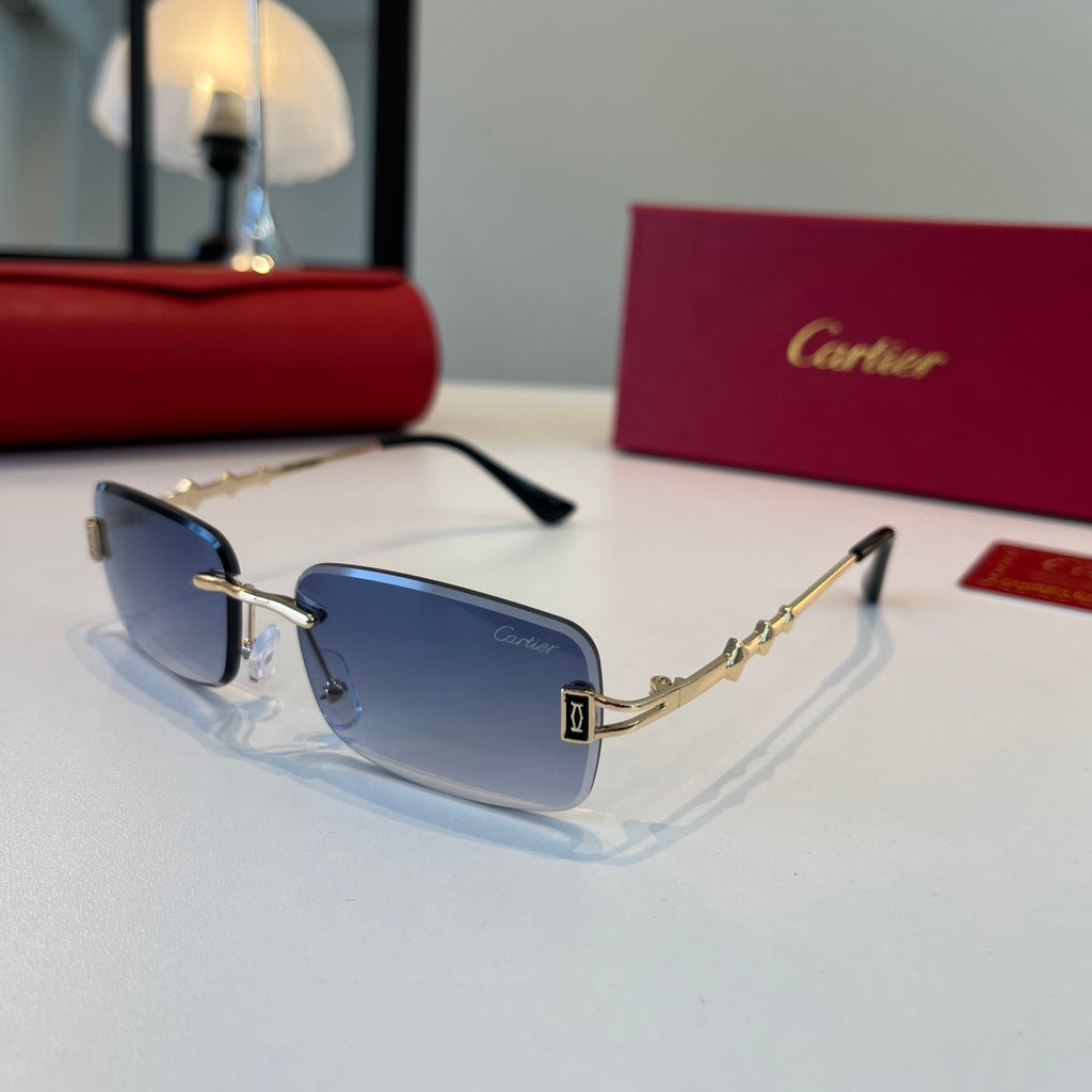 Cartier Lightweight Metal Rimless Silver Lens Sunglasses for Men & Wo - 372276 - detail image 4