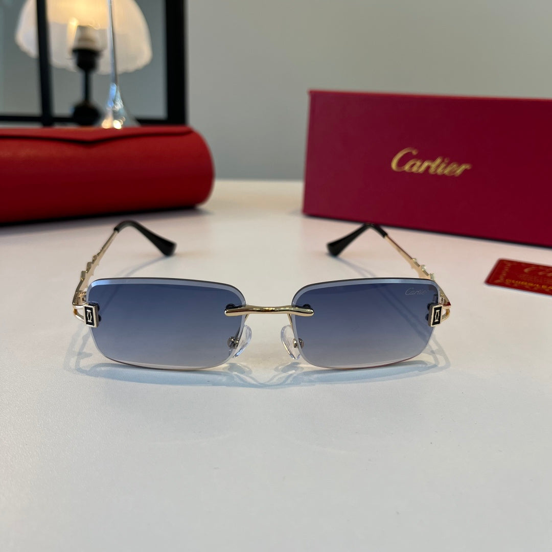 Cartier Lightweight Metal Rimless Silver Lens Sunglasses for Men & Wo - 372276 - detail image 3