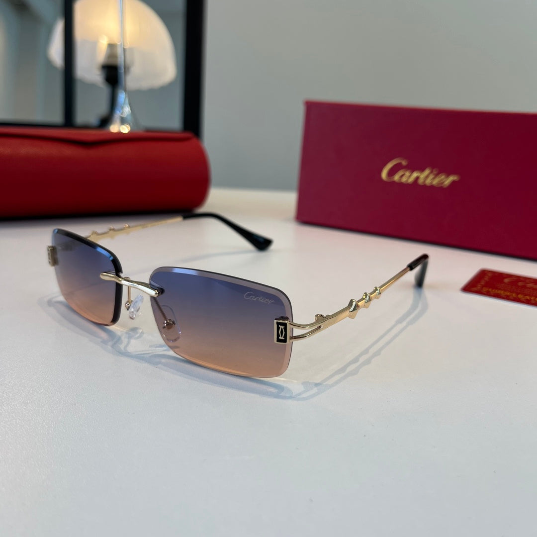Cartier Lightweight Metal Rimless Silver Lens Sunglasses for Men & Wo - 372277 - detail image 3