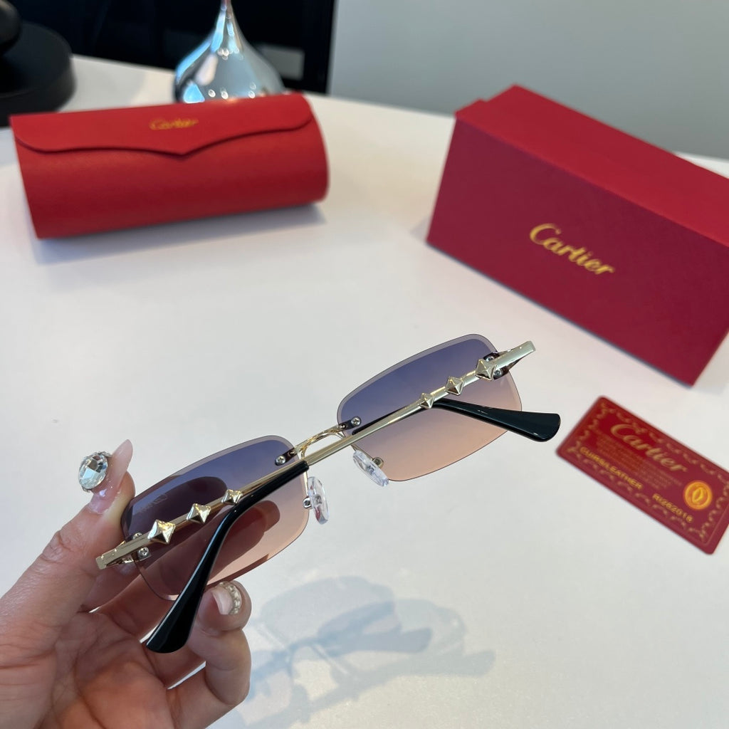 Cartier Lightweight Metal Rimless Silver Lens Sunglasses for Men & Wo - 432386 - detail image 7
