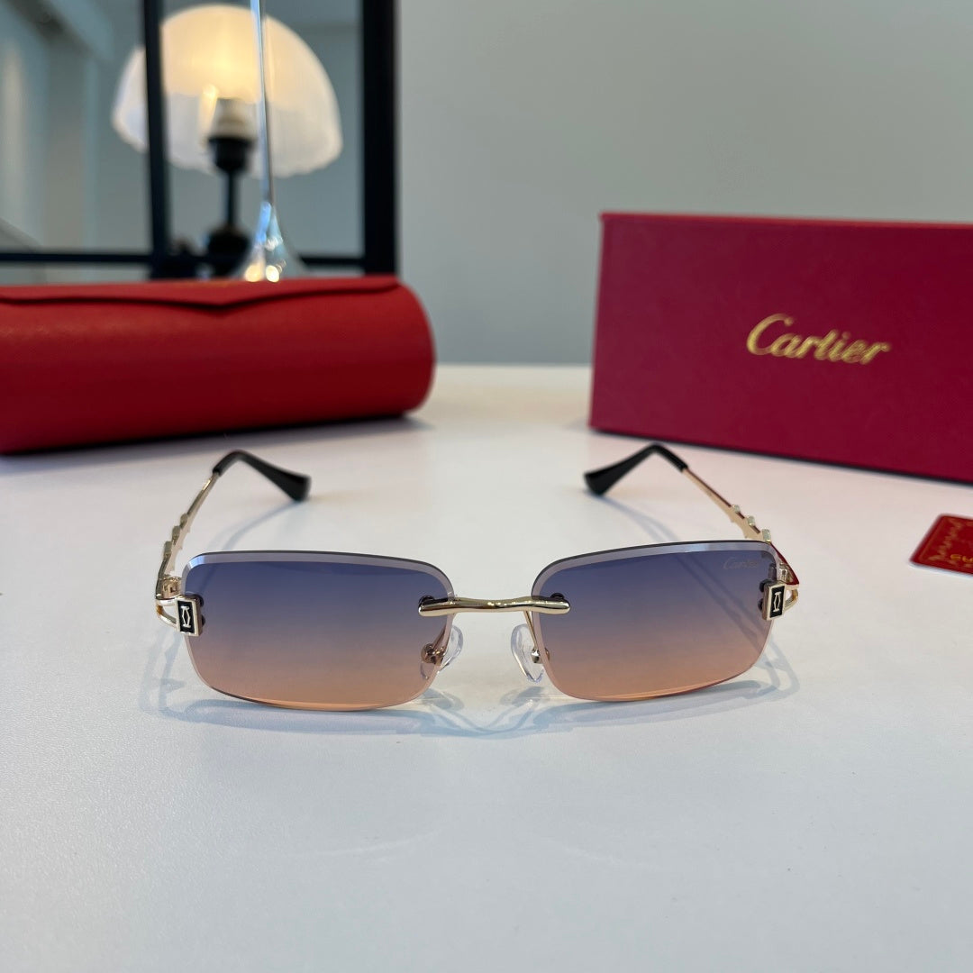 Cartier Lightweight Metal Rimless Silver Lens Sunglasses for Men & Wo - 372277 - detail image 2