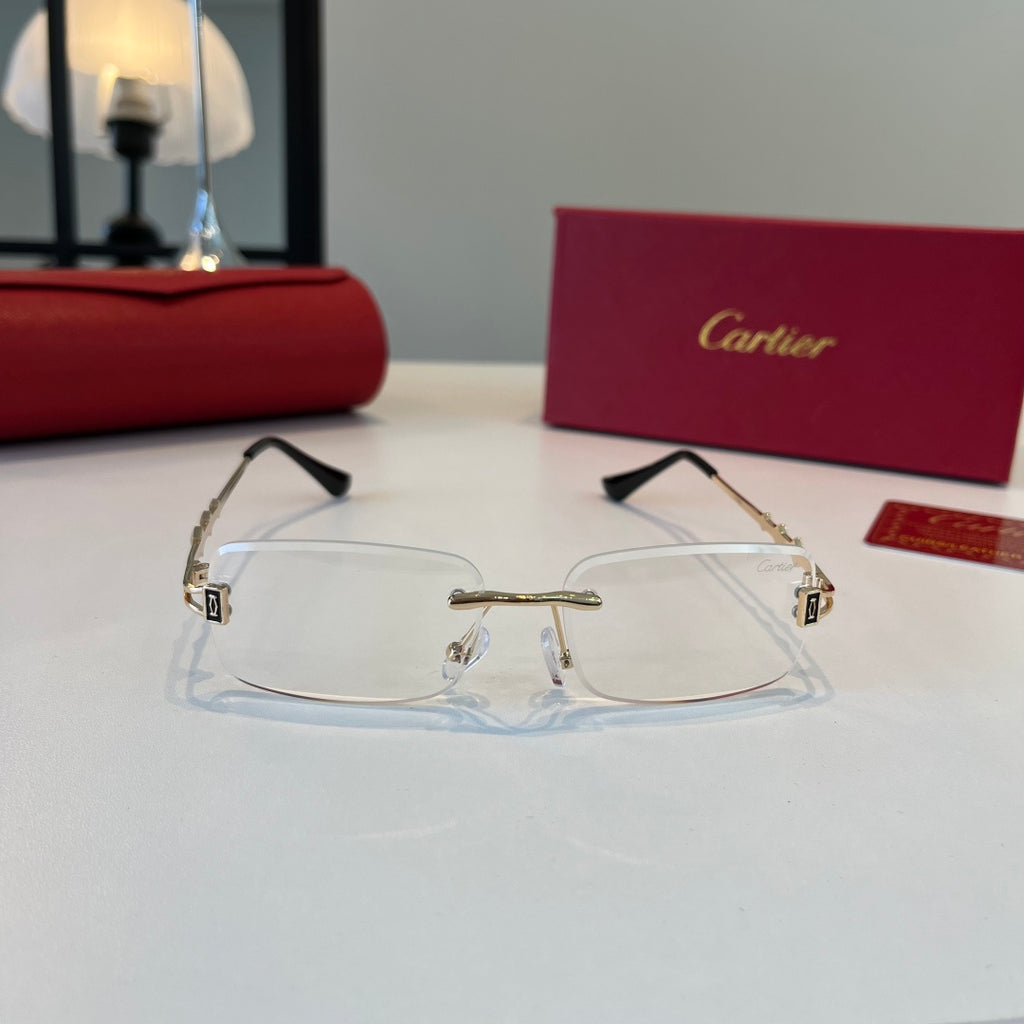 Cartier Lightweight Metal Rimless Silver Lens Sunglasses for Men & Wo - 372278 - detail image 2