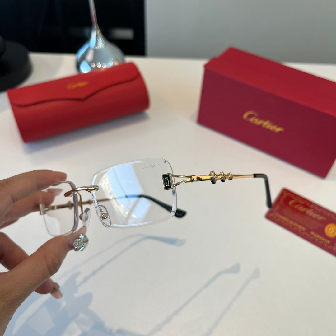 Cartier Lightweight Metal Rimless Silver Lens Sunglasses for Men & Wo - 465812 - detail image 4
