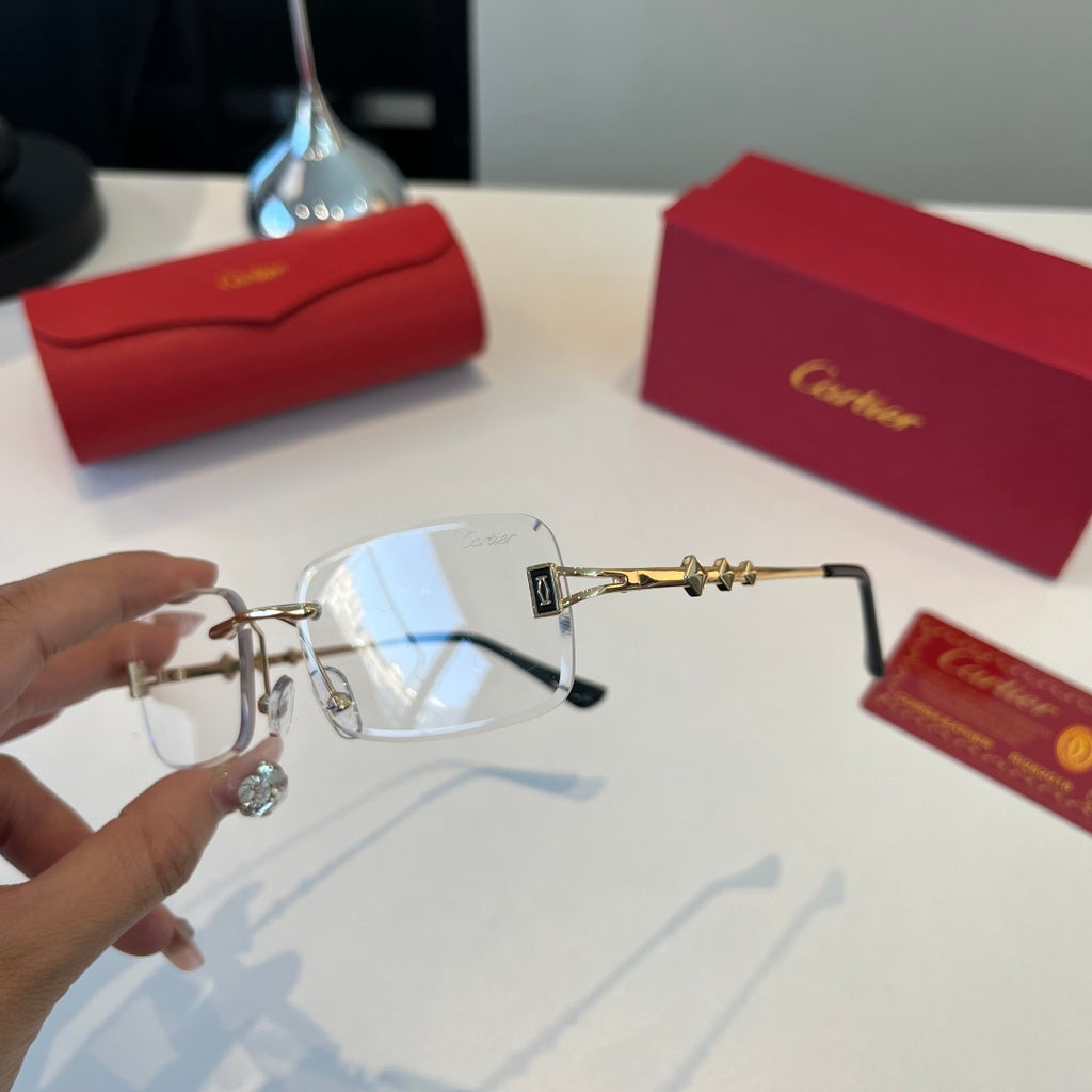 Cartier Lightweight Metal Rimless Silver Lens Sunglasses for Men & Wo - 372278 - detail image 4