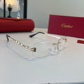 Cartier Lightweight Metal Rimless Silver Lens Sunglasses for Men & Wo - 372278