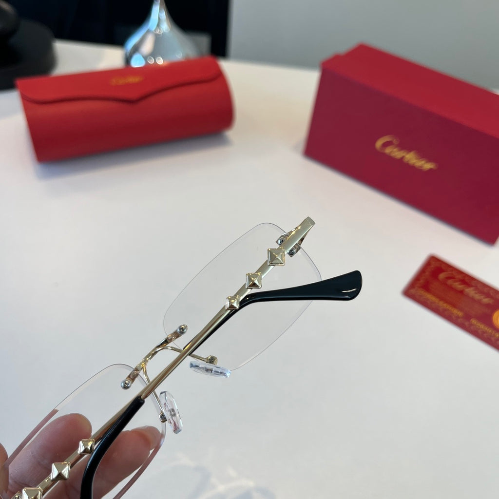 Cartier Lightweight Metal Rimless Silver Lens Sunglasses for Men & Wo - 372278 - detail image 7