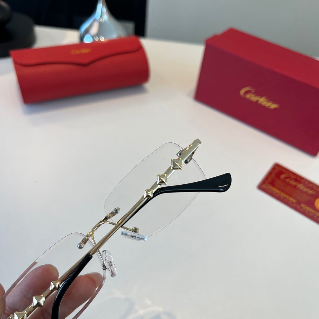 Cartier Lightweight Metal Rimless Silver Lens Sunglasses for Men & Wo - 372278 - detail image 7