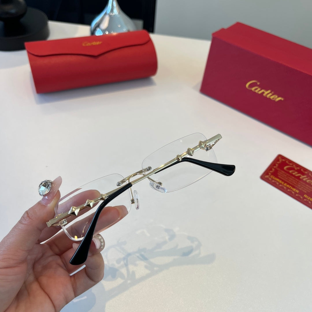 Cartier Lightweight Metal Rimless Silver Lens Sunglasses for Men & Wo - 372278 - detail image 8