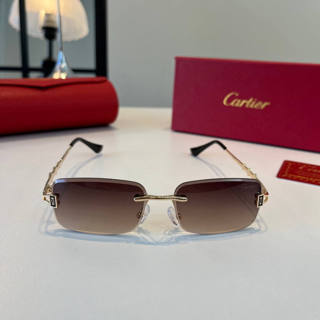 Cartier Lightweight Metal Rimless Silver Lens Sunglasses for Men & Wo - 432388 - detail image 2