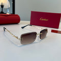 Cartier Lightweight Metal Rimless Silver Lens Sunglasses for Men & Wo - 432388