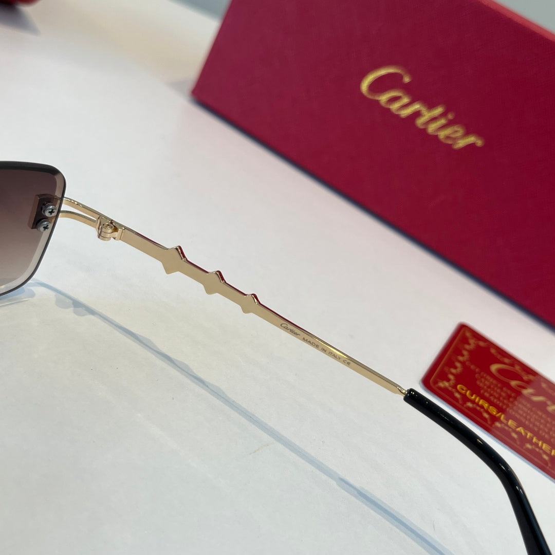 Cartier Lightweight Metal Rimless Silver Lens Sunglasses for Men & Wo - 432388 - detail image 10