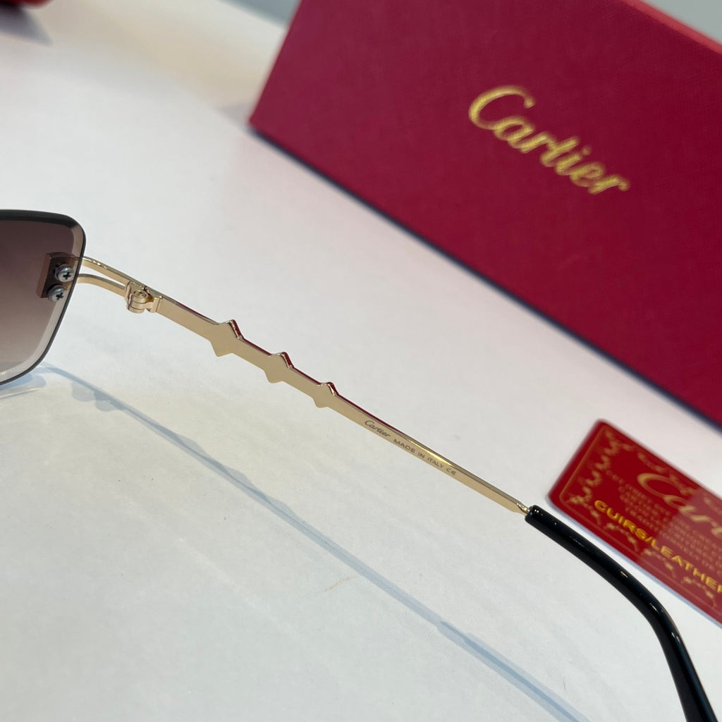 Cartier Lightweight Metal Rimless Silver Lens Sunglasses for Men & Wo - 372279 - detail image 10