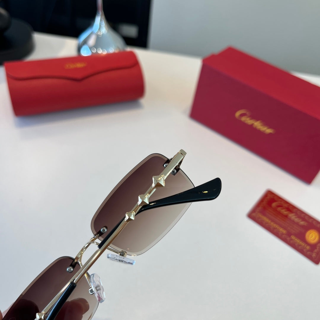 Cartier Lightweight Metal Rimless Silver Lens Sunglasses for Men & Wo - 372279 - detail image 7