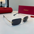 Cartier Lightweight Metal Rimless Blue Lens Sunglasses for Men & Wome - 372280
