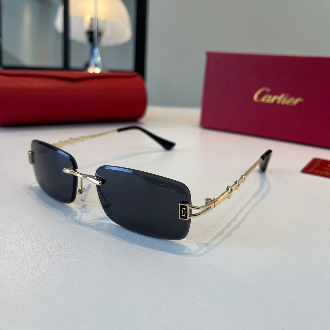 Cartier Lightweight Metal Rimless Blue Lens Sunglasses for Men & Wome - 372280 - detail image 3