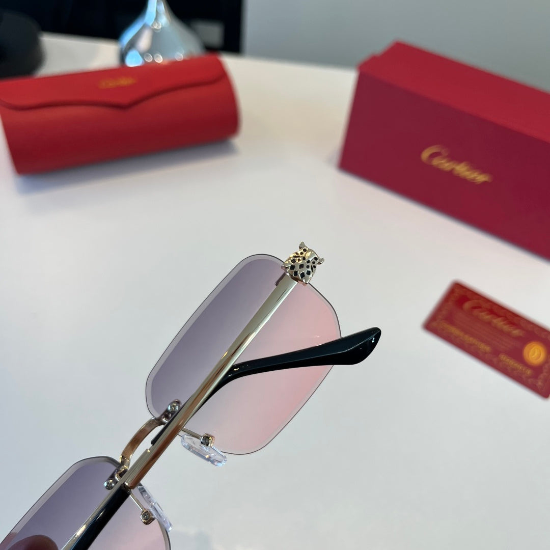 Cartier Lightweight Metal Rimless Silver Lens Sunglasses for Men & Wo - 372281 - detail image 6