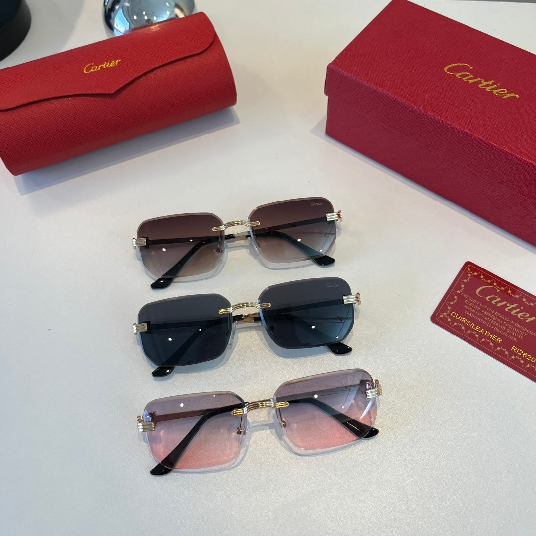 Cartier Lightweight Metal Rimless Silver Lens Sunglasses for Men & Wo - 432392 - detail image 11