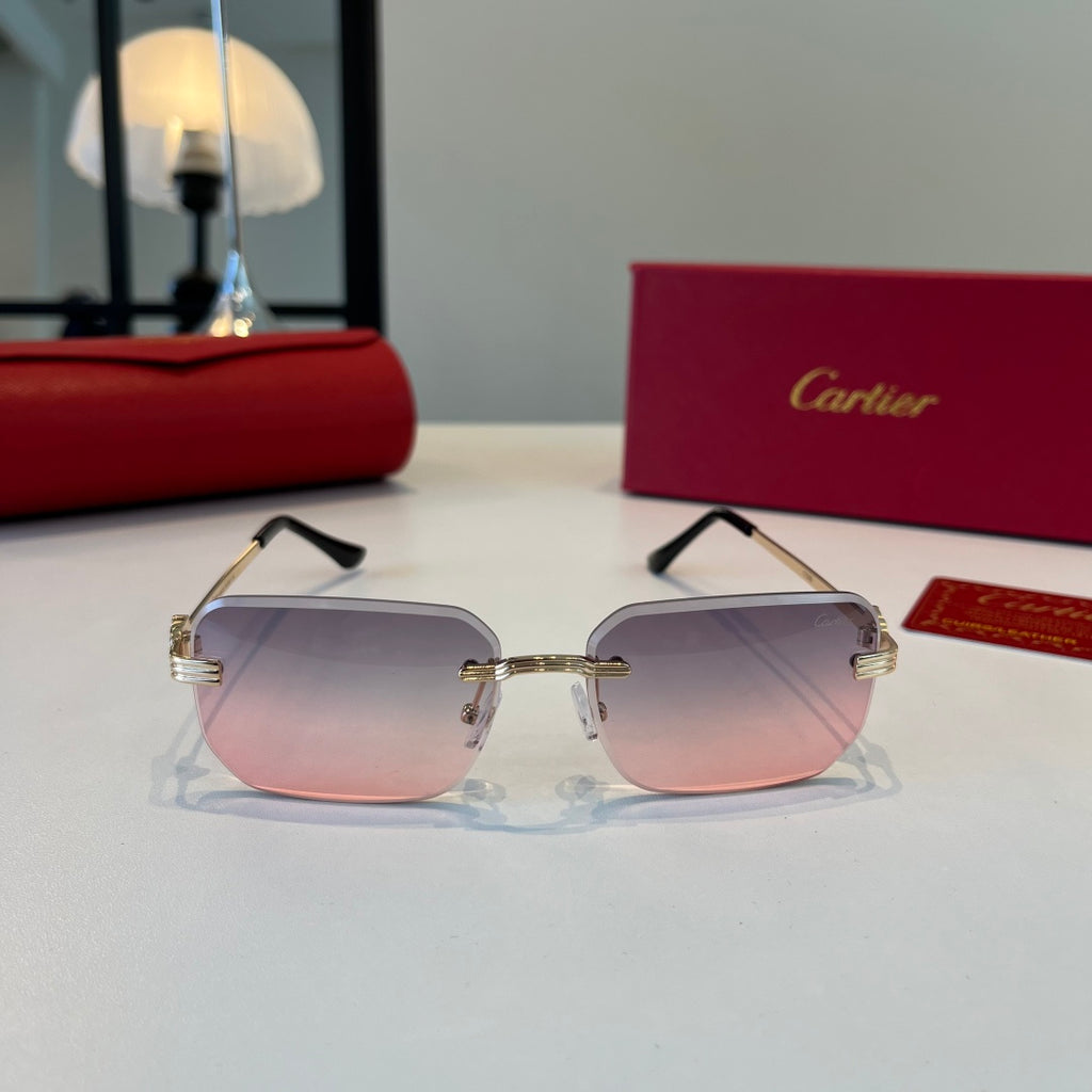 Cartier Lightweight Metal Rimless Silver Lens Sunglasses for Men & Wo - 372281 - detail image 2