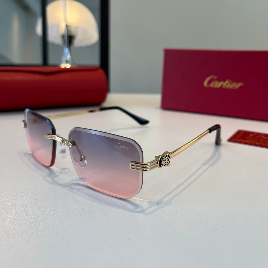 Cartier Lightweight Metal Rimless Silver Lens Sunglasses for Men & Wo - 372281 - detail image 3
