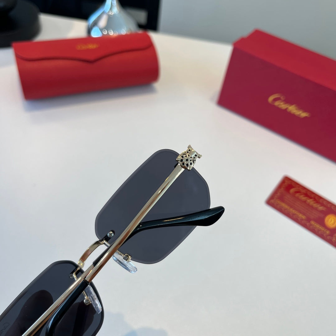 Cartier Lightweight Metal Rimless Silver Lens Sunglasses for Men & Wo - 372282 - detail image 6